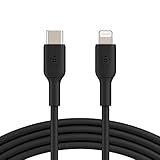 Belkin USB-C-/Lightning-Kabel (iPhone-Kabel zum Schnellladen für das iPhone 14 oder ältere Modelle) Boost Charge MFi-zertifiziertes iPhone USB-C-Kabel (Schwarz, 1 m)