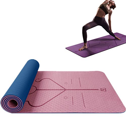 Yoga Matte Exercise Mat Trainingsmatte rutschfest Yoga Stretch Mat Yogamatten Trainingsmatten Gym Matt für zu Hause Yogamatten für zu Hause pink-blue,positionline