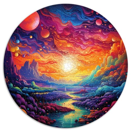 Puzzles Geschenk Psychedelisches Universum Puzzles für Erwachsene 1000 Teile 26,5x26,5 Zoll Lernpuzzle ganze Familie und die