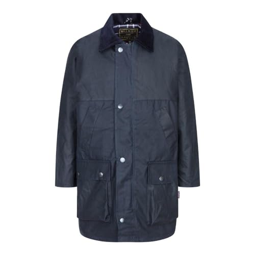 WALKER AND HAWKES - Children's Wax Padded Hudson Jacket - Navy - 30 (Age 9/10)