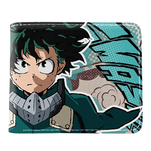 RYNDEX My He-ro Academ-ia Geldbörse Anime, Cartoon-Druck Kleiner Geldbeutel, PU Leder Geldbörse Kreditkartenhalter(Color:Multicolor 1)