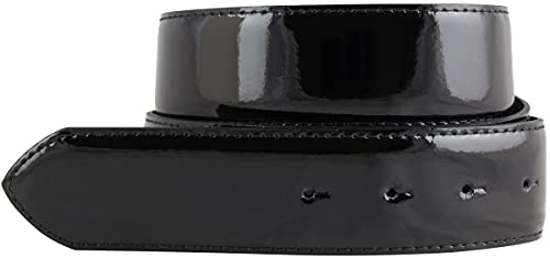 BELTINGER Lack-Gürtel aus Leder ohne Gürtelschnalle 4 cm | Glänzender Ledergürtel 40mm Herren Damen | Eleganter Gürtel | Schwarz 120cm