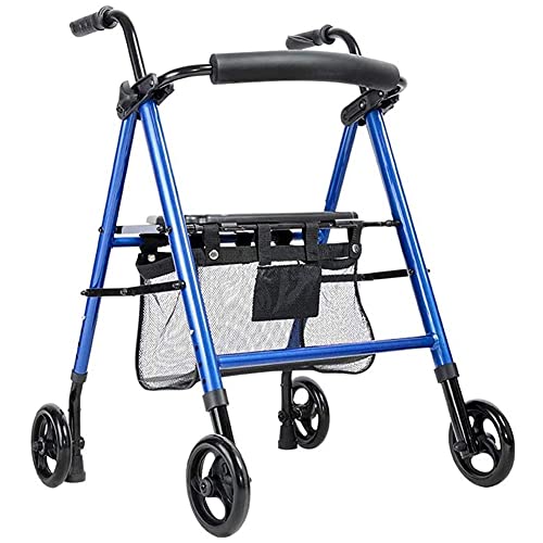 Rollator Walker mit Sitz und Rädern, Gehhilfe, leichter Rollator für ältere Menschen, Rollator, Rollator, Rollator, Multifunktions-Vierrad-Lauffahrer, Gehhilfe