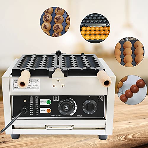 1500 W Waffelkugel-Maschine, Edelstahl Antihaft-Pfannen Waffelmaschine, Kommerzielle Küche Elektrisch Waffelkugelmaschine, 50~300℃ für Bäckerei Restaurant Buffet Restaurant