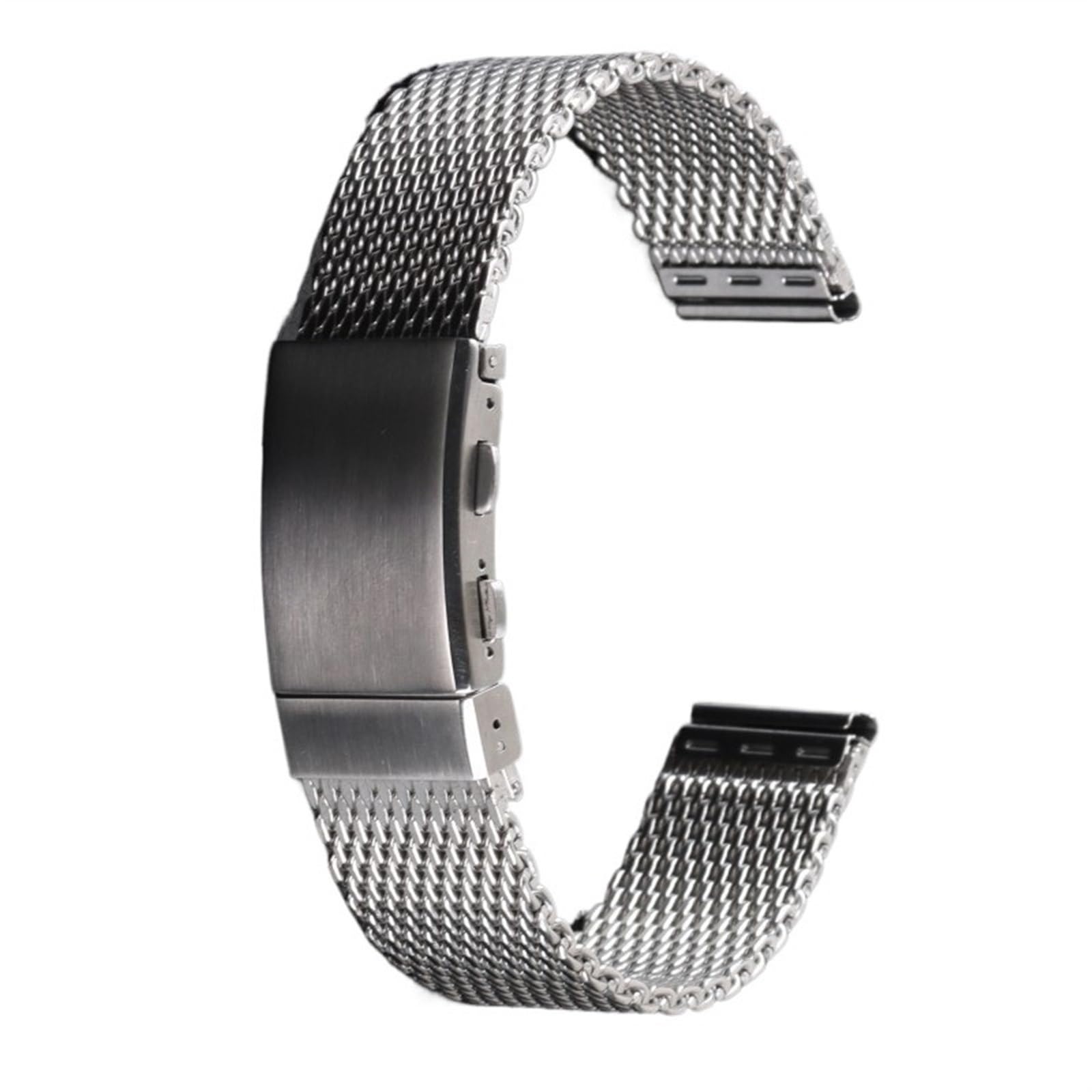 THBGTCNQ 316L Edelstahl Uhrenarmband mit massiver Faltschließe Edelstahl Uhrenarmband 18/20/22mm Herren- und Damenarmband einziehbare Tauchschließe(20mm)