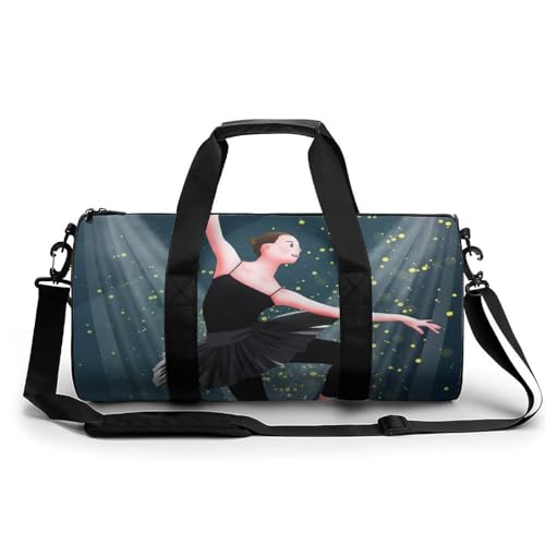 Ballett-Tänzerin Sport Duffel Bag Sporttasche Reisetasche Handgepäck Tasche Schwimmtasche Weekender Bag 45x23x23cm