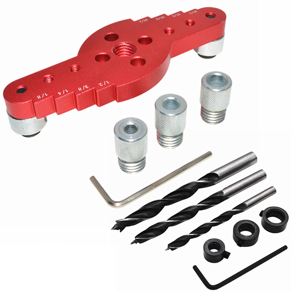 2-in-1 6 mm, 8 mm, 10 mm, Taschenlochbohrer, Mitteldübelführung, Dübel-Set, Holzbearbeitungswerkzeuge