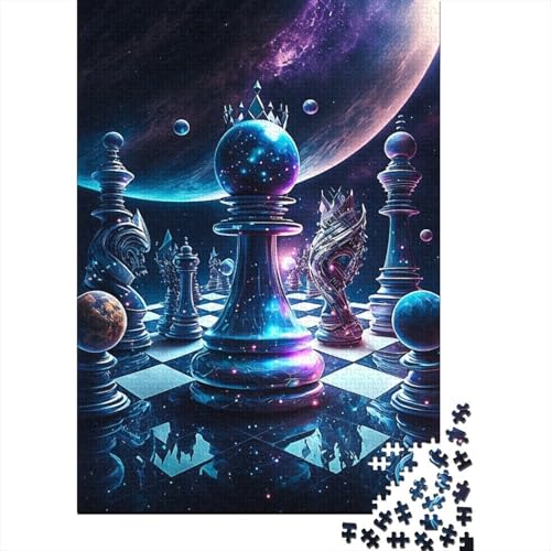 Puzzle mit 1000 Teilen für Erwachsene mit dem Motiv „Cosmic Chess“, Puzzle für Teenager, Puzzle für Erwachsene, Lernspiel, Herausforderungsspielzeug (Größe 75x50cm)