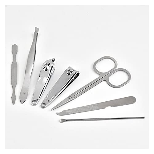 Fingernagelknipser-Set 7 stücke Edelstahl Nagel Clippers Set Professionelle Schere Anzug Box Trimmer Pflege Maniküre Cutter Kits for Nagel Werkzeuge Nagelpflegesets