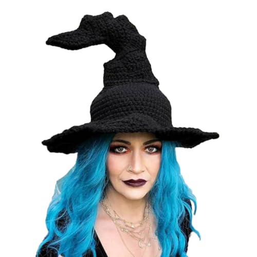 SANRLO Unisex Halloween Schirmmütze Hexenhut Häkeln Zauberer Hut Männer Frauen Cosplay Hexenhut mehrere Arten zur Auswahl