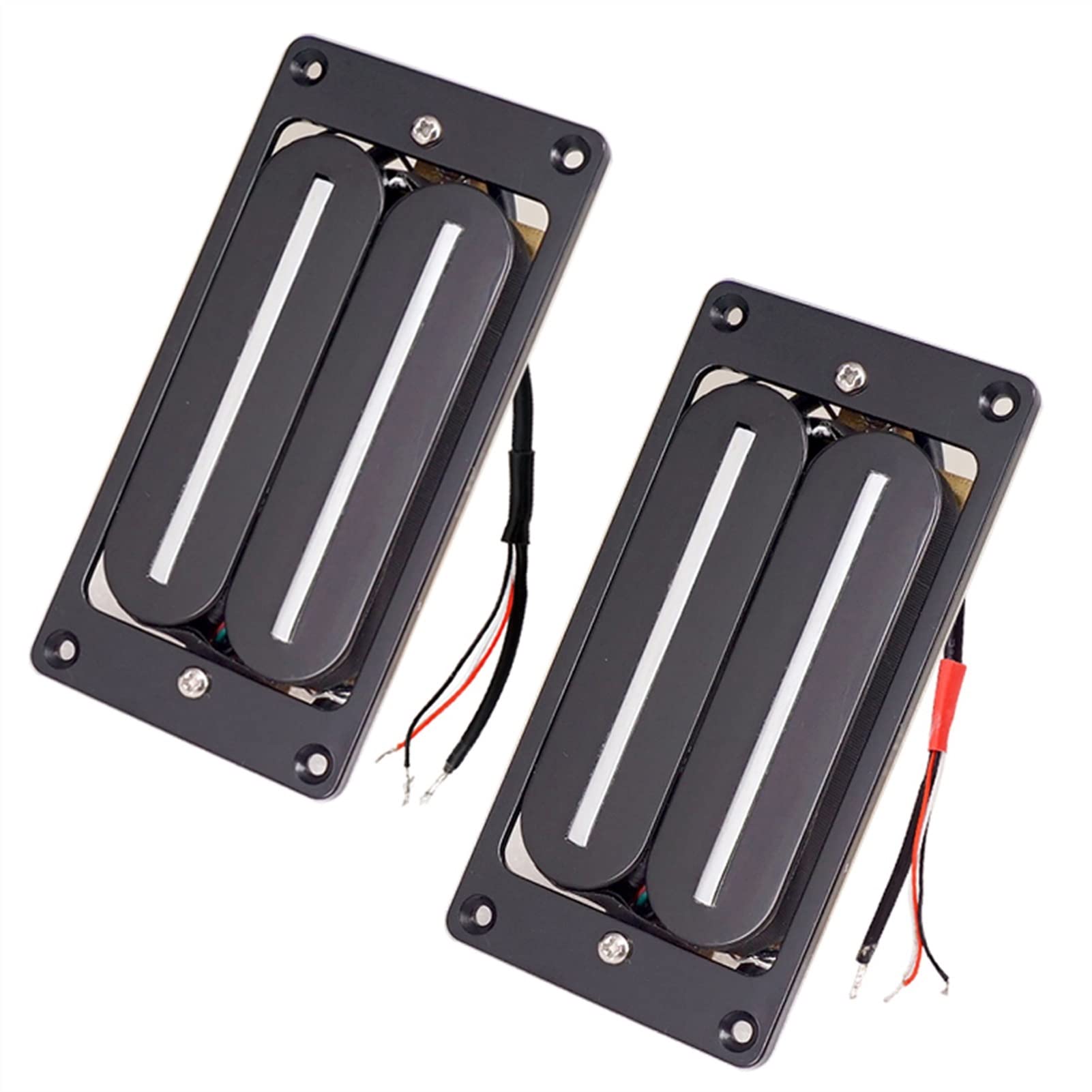 ZENGXUE Verdrahtete Doppelschiene Doppelspule Humbucker Pickup Guitar Pickup Für E- Gitarre Schwarz Humbucker Tonabnehmer Set