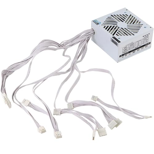 Qsvbeeqj 650 W Netzteil für PC-Computer, 650 W Netzteile, 650 W, hochtemperaturbeständig, 12 cm Lüfter für Gaming