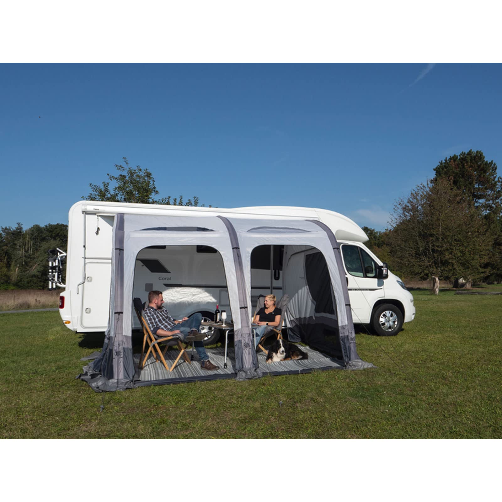 Reimo Tent Technology Vorzelt Marina Air High 330/390cm aufblasbar Zelt Luftvorzelt für Wohnwagen Wohnmobil Bus (390)