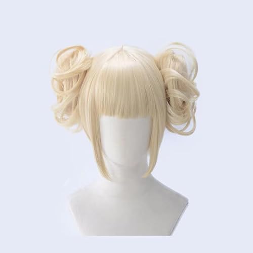 WCCNKK Anime Cosplay Perücke, My Hero Academia Cross My Body Himiko Toga Perücke, Hellblonde Perücke, Mit Kostenloser Perückenkappe, Für Party Alltag Halloween Perücke Cosplay, Anime-Geschenk