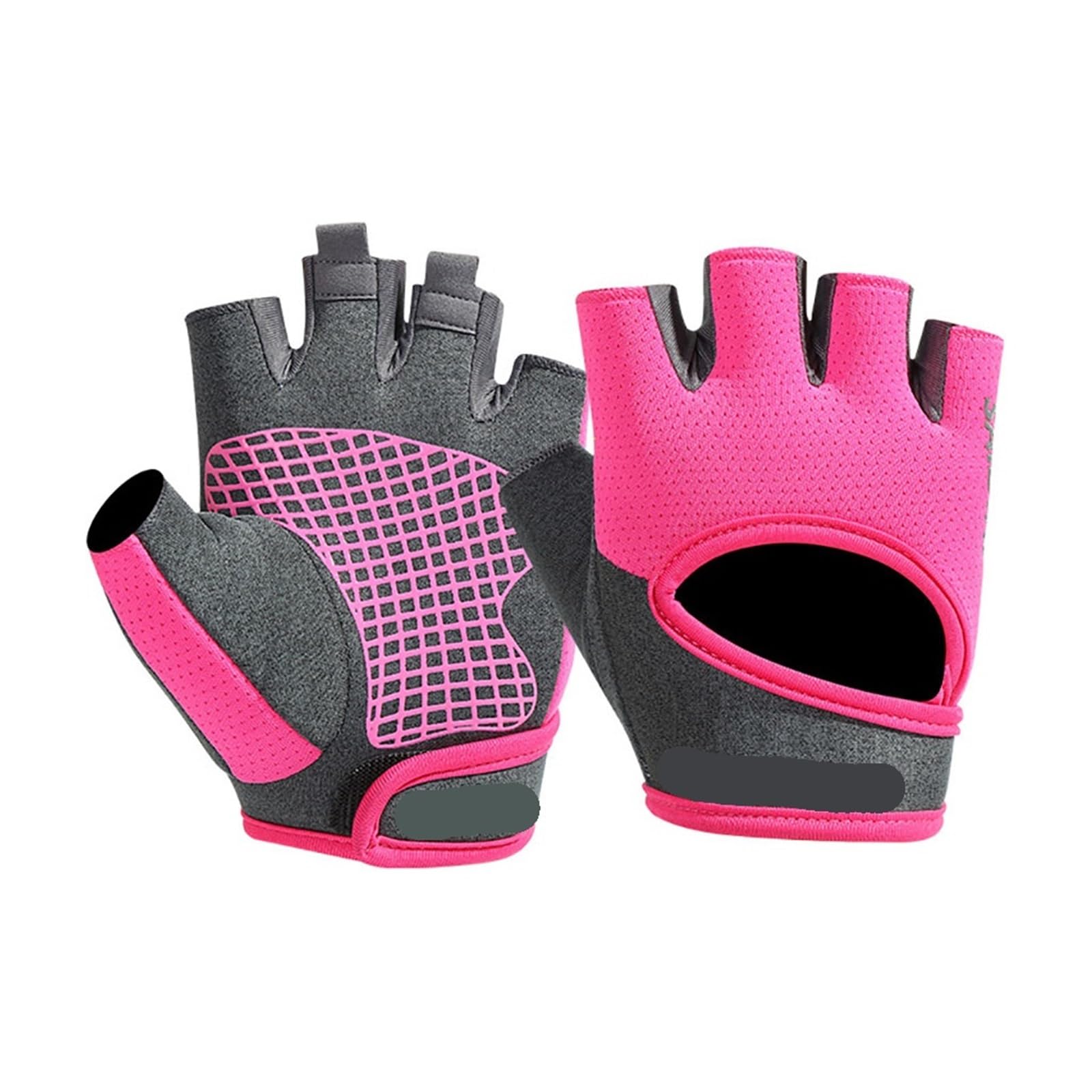 LYHYDMA Fitness-Handschuhe Halbfinger-Fahrradhandschuhe, rutschfest, atmungsaktiv, stoßfest, verschleißfest, Outdoor-Fitness, Boxen, Laufen, Unisex-Handschuhe(Rose red,L)