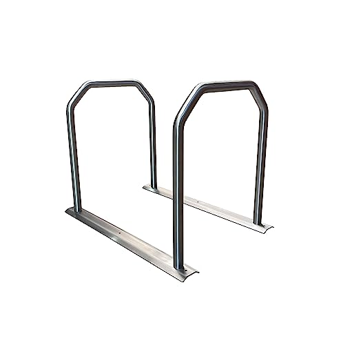 steland metallmanufaktur® Fahrradständer | Edelstahl | Anlehnsystem für 4 Fahrräder | sicherer Stand (Edelstahl Bügel, Edelstahl Bodenstreben)