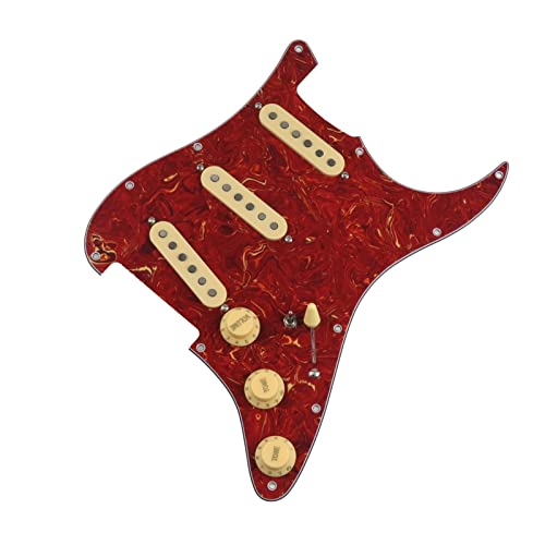 Geladenes Gitarren-Pickguard Alnico 5 Pickups Geladene Pickguard Pickups Gitarre SSS. Einzelne Spulen/Gelbe Pickup-Abdeckungen Eingestellt (Color : 07)