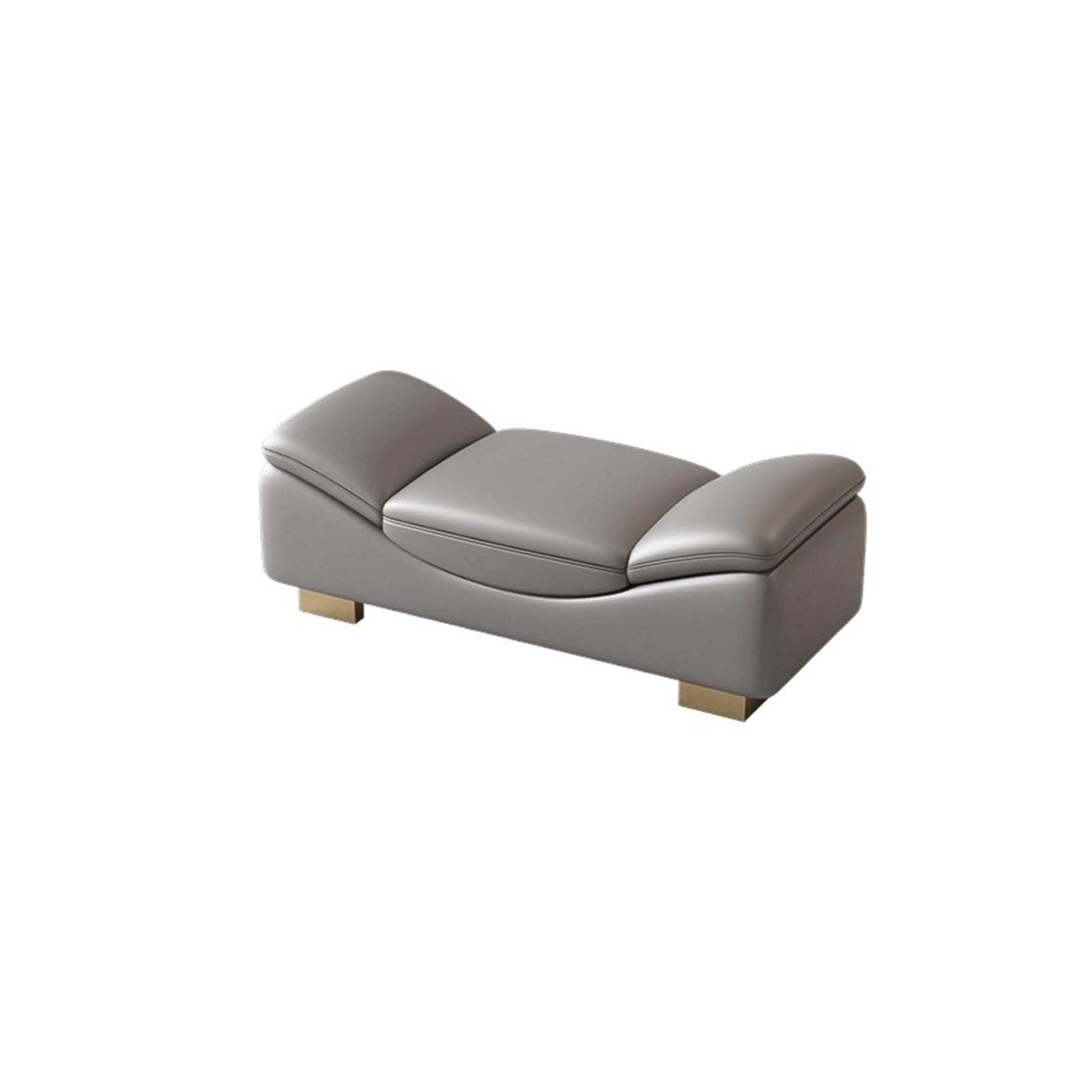 Sitzbank für Schlafzimmer Bank am Bettende, Eingangsbank for den Innenbereich mit Metallbeinen, gepolsterte Ottoman-Bank for Wohnzimmer, Schlafzimmer, Esszimmer, Flur Bettbank(Grigio,120*50*50cm)