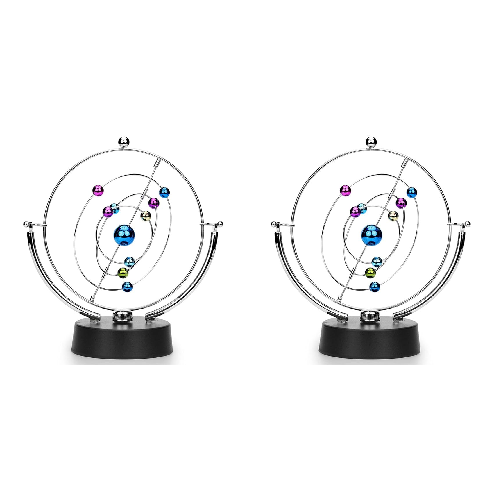 Oladfiop 2X Kinetische Kunst Asteroid - Elektrischnisches Perpetuum Mobile Schreibtischspielzeug Heim Dekoration