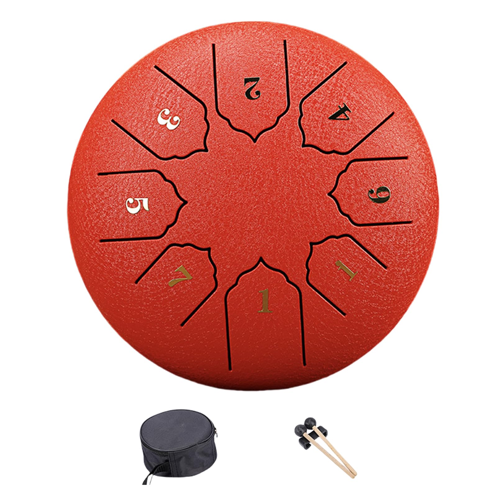 Steel Tongue Drum 8 Note 6 Inch Steel Drum Percussions Instrument With Drumsticks And For Musical Educations