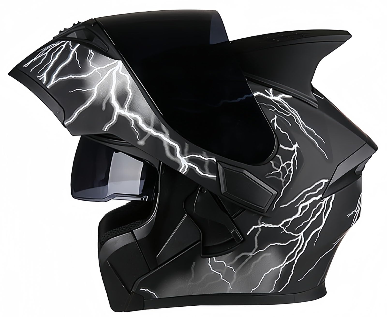 Modularer Klapphelm, ECE-zugelassener Motorrad-Integrierter Helm mit Doppelvisier, Integral-Motorradhelm, Roller-Motorradhelm, Antibeschlag-Doppelspiegel, Herren-Damen-Helm F,XXXL65-66CM