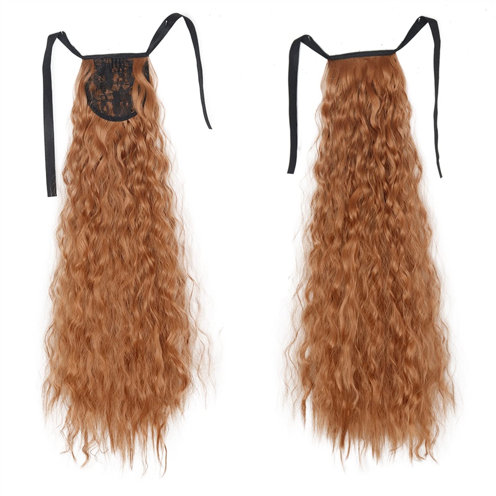 Pferdeschwanz Haarteil Clip-Haarverlängerungen for Anklipsen, synthetischer Mais, gewellt, langer Pferdeschwanz for Damen-Haarteil Pferdeschwanz Haarverlängerung(Q56-30,34inch-85cm)