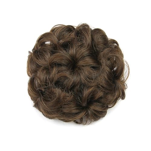 Haarteil 8 Farben Blumenform Kunsthaar Lockiges Haar Chignon Gummiband Haarknoten Donut Lockenwickler Haarteile for Frauen Haarverlängerung(230)