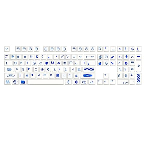 Tastenkappen-Set mit 108 Tasten, XDA-Profil, blaues Schild, für 61/87/104/108 Layout, mechanische Tastatur-Tastenkappen, Tastenkappen, 108 Tasten/Set, XDA-Profil, blaues Zeichen-Thema,