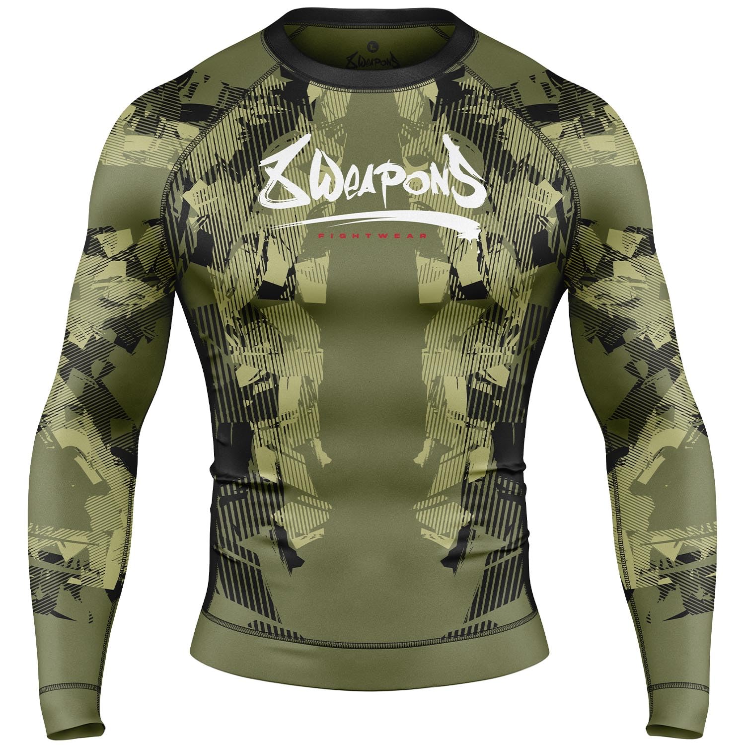 8 Weapons Rashguard, L/S, Hit 2.0, Olive-schwarz (XL)