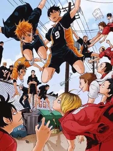 HfmQuisutron Jigsaw Puzzle 1000 Stück Volleyball Sport Animation Haikyuu!!! Poster Holz Bunt Für Erwachsene Spiele Lernspielzeug Kz146Qy