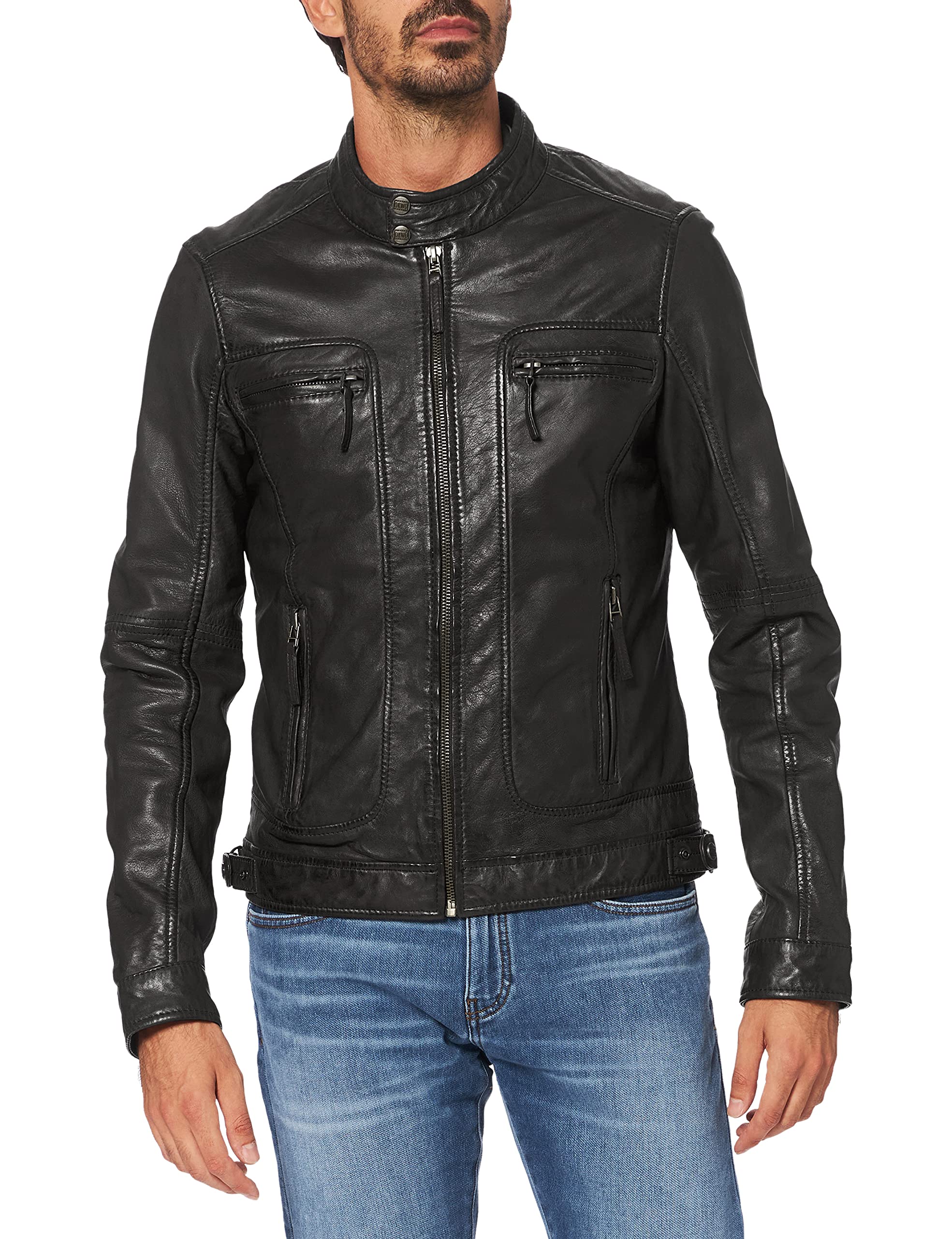 Oakwood Herren Blouson Echtleder Jacke Gr. X-Large, Noir (Noir)