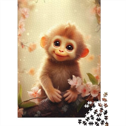 1000-teiliges Puzzle für Erwachsene, Teenager, Baby-AFFE, Holzpuzzle für Erwachsene, Puzzlespiel, Spielzeug für Erwachsene, Familienpuzzle, Geschenk 29,53x19,69 Zoll