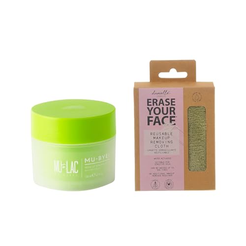 Mulac Cosmetics MU-BYE! Express-Make-up-Entferner-Butter 125 ml Vegan + Eco Friendly Make-up Entferner Tuch Grün