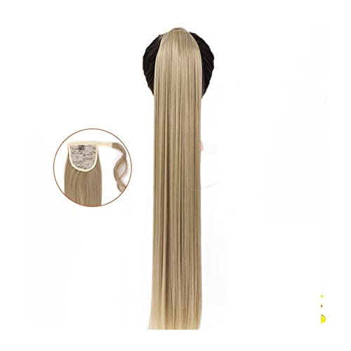 Ponytail Extension/Haarteil Langer gerader Pferdeschwanz-Verlängerung 22/32 Zoll Wrap-Around-Pferdeschwanz-Kunsthaar-Verlängerungen Clip-in-Pferdeschwanz-Haarteil for Frauen Pferdeschwanz Verlängerung