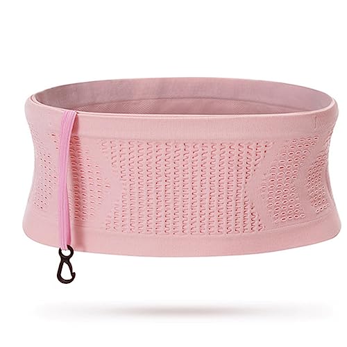 Stricken Atmungsaktive Verdeckte Taille Tasche Dünne Taille Pack Hängen Haken Leichte Paket Reiten Fitness, Pink L