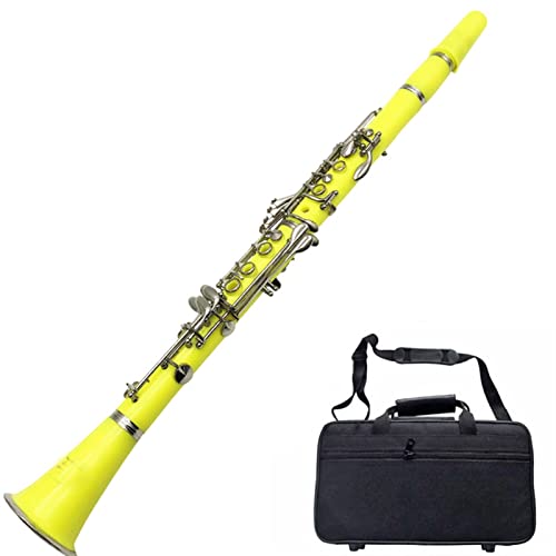 Klarinetten B Flache Klarinette Weiße Klarinette Farbe Klarinette Musikinstrument Standard Klarinette (Color : Yellow+light body bag)