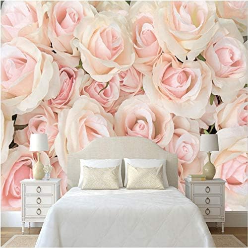 XLMING Romantische Wand Rosa Rosen Hochzeitszimmer 3D Tapeten Home Esszimmer Sofa Schlafzimmer Wohnzimmer TV Hintergrund-200cm×140cm