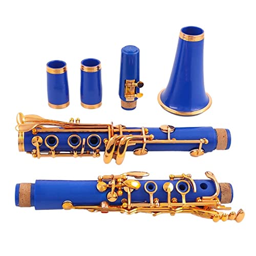 Klarinetten BB Clarinet Lack Gold 17 Tasten Sib Klarnet Blue Clarinete Standard Klarinette