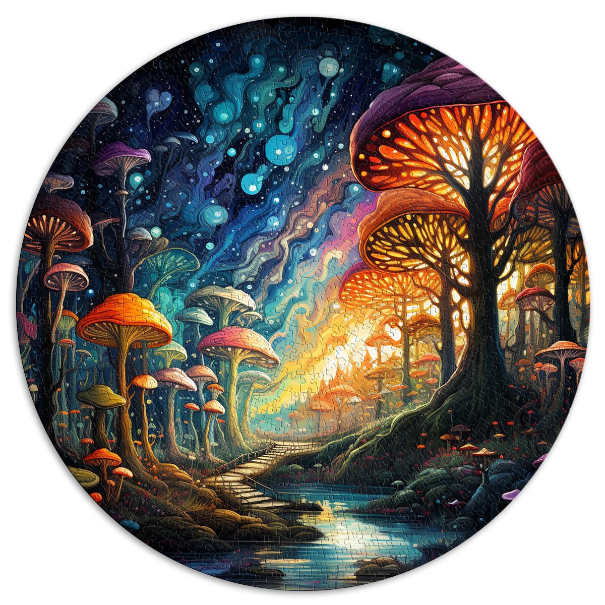 Puzzles für „The Iridescent Forest“ 1000 Teile Puzzle 26,5 x 26,5 Zoll Puzzlespiel Familienspiel zum Stressabbau Schwieriges Herausforderungspuzzle