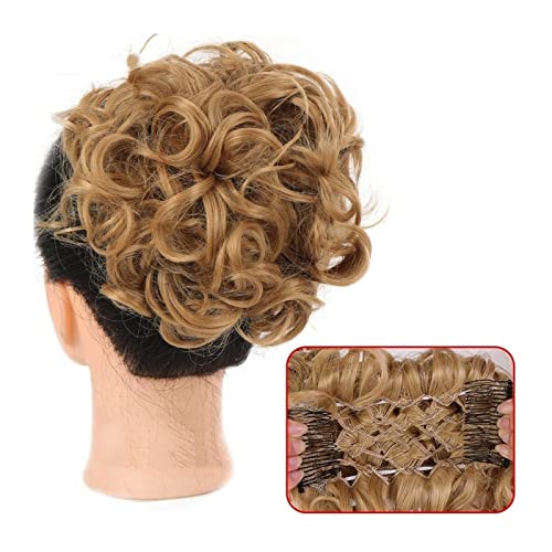 Bun Haarteile Clip-in-Pferdeschwanz, lockiges Chignon-Haarteil for Hochzeiten, unordentliches Dutt-Haarteil, synthetischer, unordentlicher Haarknoten, Pferdeschwanz-Verlängerung, Hochsteckfrisur-Kämme