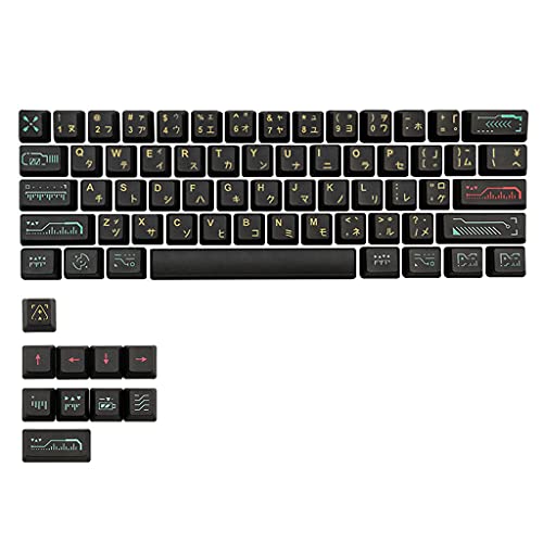 Qsvbeeqj Tastenkappen PBT Farbsublimation Upgrade 71 Tastenkappen Set OEM Profil Für Mx Gateron Mechanische Tastatur