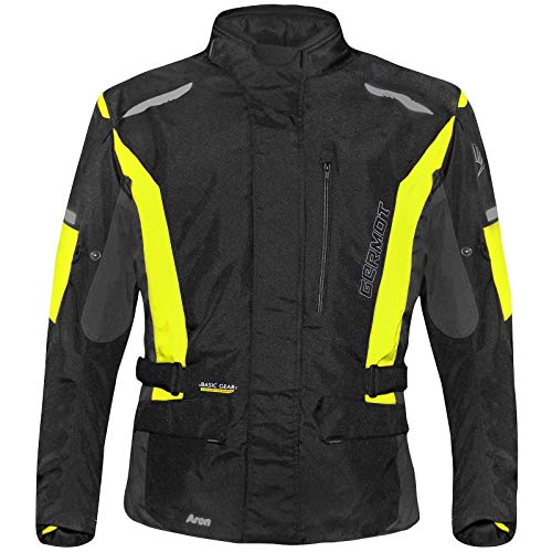 Germot Herren Motorradjacke Aron, Schwarz Gelb, 3XL, 4231000