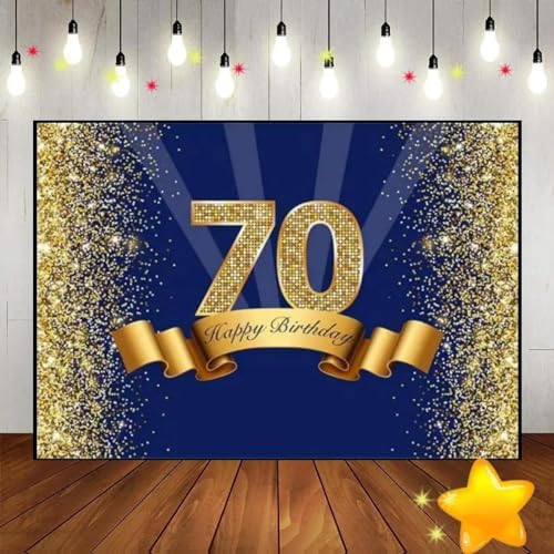 Alles Gute zum 65. 70. Geburtstag Hintergrund Green Screen Rose Foto Junge Kulisse für Fotografie Fee Hintergründe Schwarz und Gold Prinz 350x230cm