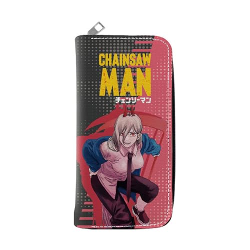 RYNDEX Chains-aw Man Anime Wallet, Spaß Süß Kawaii Kartenetui mit Münzfach, Reise-Kulturbeutel für Ausweis Banknote Münze Foto(Color:Multicolor 15)