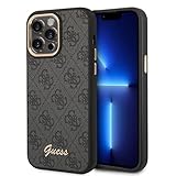 Guess Handyhülle für iPhone 14 Pro in Schwarz 4G Muster & Script Logo, Anti-Scratch PC/TPU, Bequem & Durable Hard Case mit Zugänglichen Anschlüssen & Stoßdämpfung