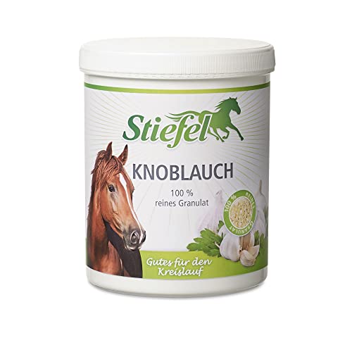 Stiefel Knoblauch für Pferde, 100% reines Granulat zur Stärkung des Kreislaufs, Regulation von Blutzucker & Blutfetten, Darmflora & Bronchialsystem, natürlicher Fliegen- & Insektenschutz, 1kg