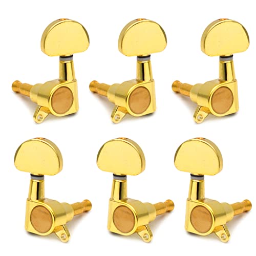 Gitarren Stimmwirbel 6 Teile/Los Chrom Black Gold Guitar String Tuning Pegs Keys Tuner Machine Köpfe Für Akustische E-Gitarre (Color : Gold 3R3L)