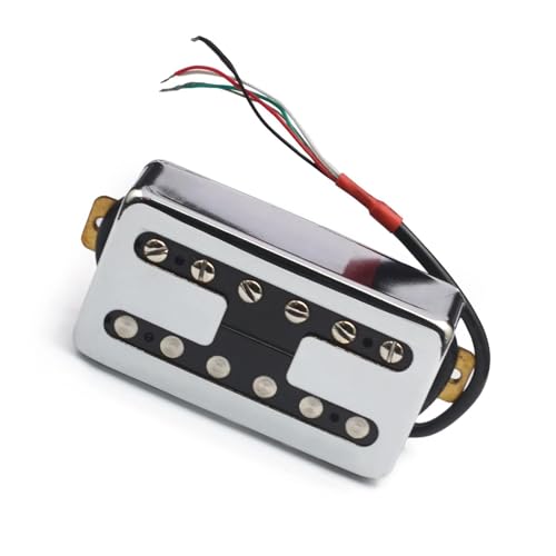 H-Stil Messing Abdeckung E-Gitarre Pickup Coil Spliting Pickup Humbucker Dual Coil Pickup N7.5K/B15K Ausgang e gitarren tonabnehmer (Color : Silver Neck Pickup)