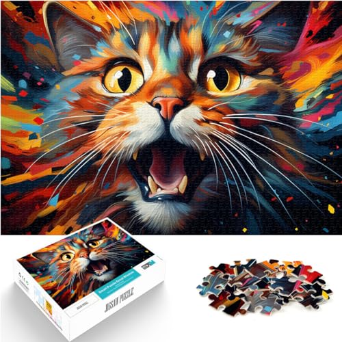 Puzzle | Puzzles Fantasie-Farbkatze Puzzle | Puzzle 1000 Teile für Erwachsene, schwieriges Holzpuzzle für Frauen und Männer, 1000 Teile (50 x 75 cm)