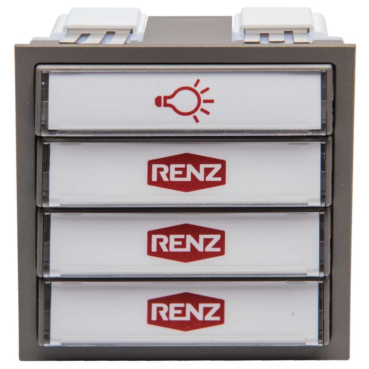 RENZ Tastenmodul mit 1 Lichttaster & 3 Klingeltaster grau RENZ Nummer 97-9-85276